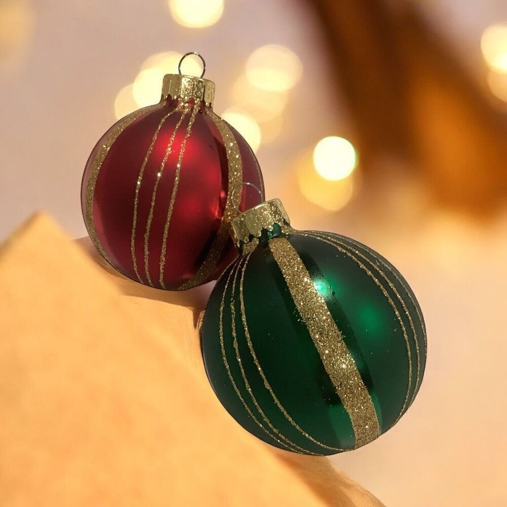 Vintage Christmas Glass Ornaments 4 Pack